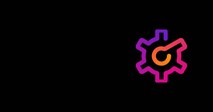 black background with colourful cog