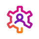 Gear with person inside icon