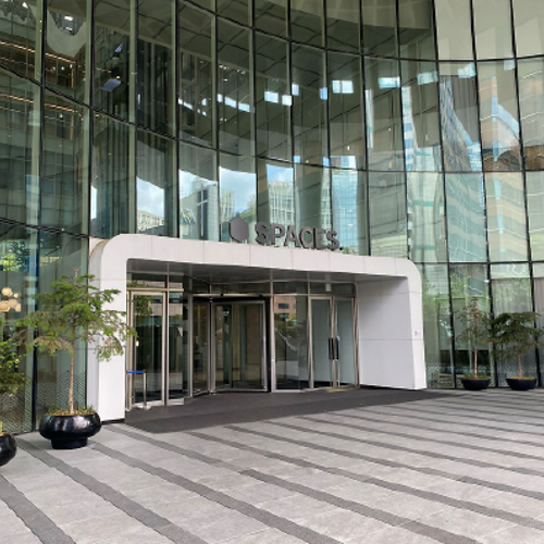 Exterior entrance to Autoway Tower for Cielo Seoul office
