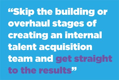 Skip the building or overhaul stages of creating an internal talent acquisition team and get straight to the results.