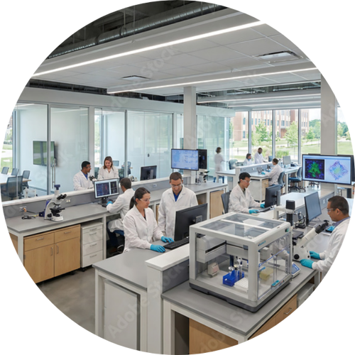 Individuals in life sciences industry working in a lab