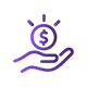 Hand holding coin with dollar sign icon