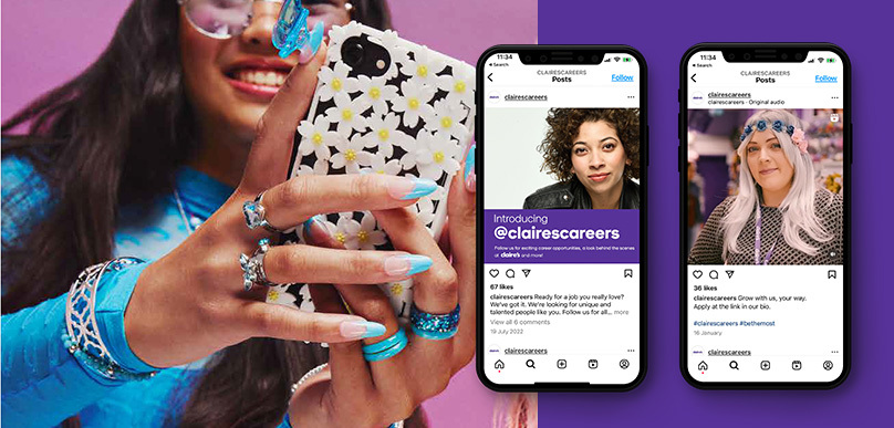 Claire's careers Instagram page