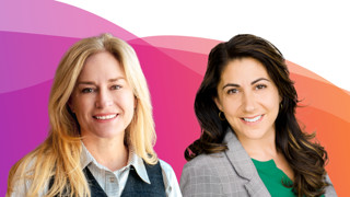 Cielo's Cassie Pike and Christina Corbo-Travis headshots with gradient graphic behind