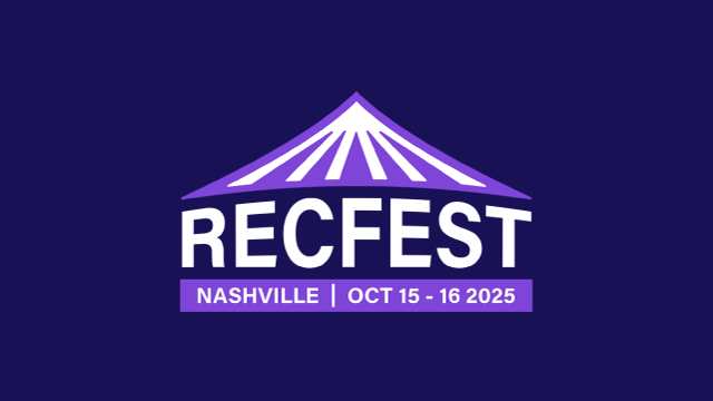 RecFest Nashville logo and date of event: Oct 15 - 16 2025