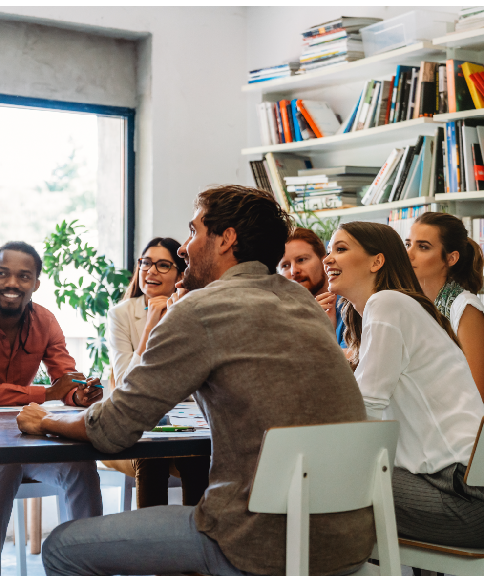 A group of colleagues in a conference room