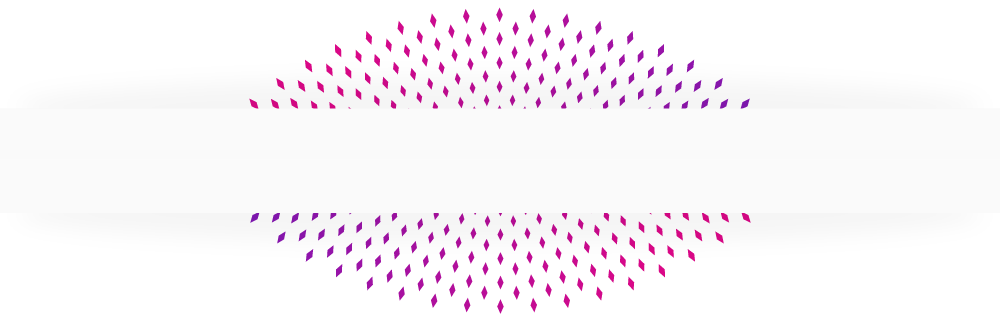Abstract graphic of two pink-to-purple gradient semicircles with a central gap