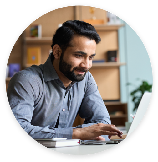 Hiring manager on a laptop