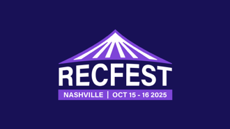 RecFest Nashville logo and date of event: Oct 15 - 16 2025